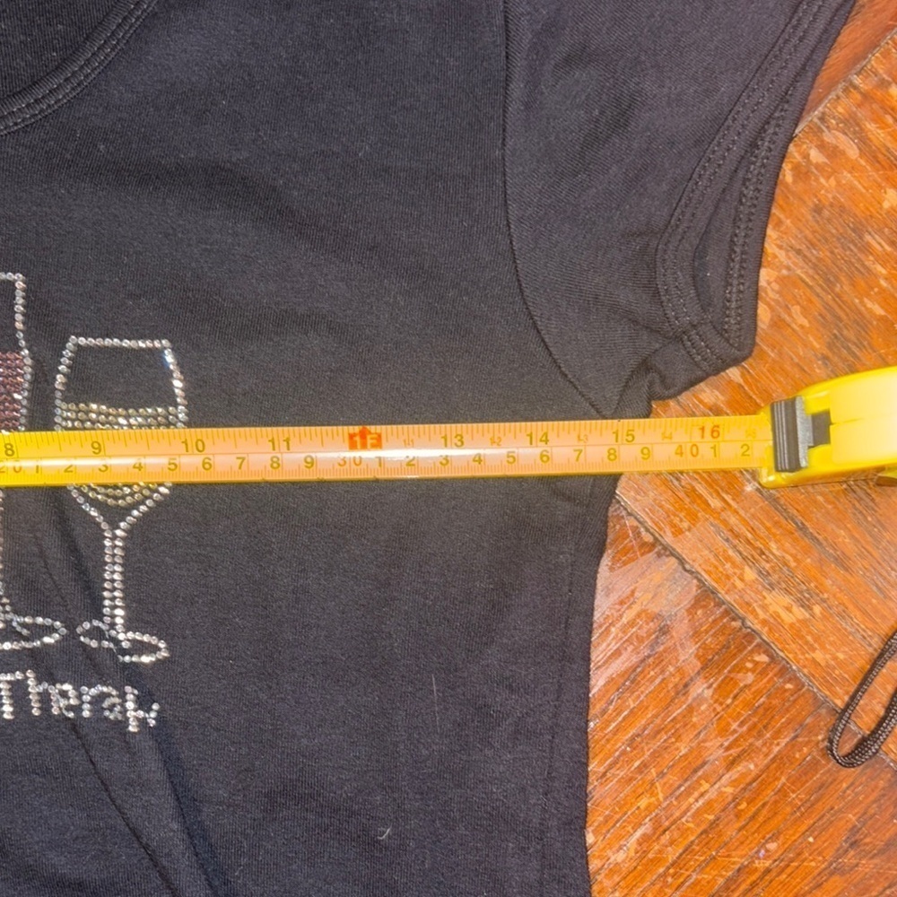 Black 'Group Therapy' T-Shirt with Rhinestone Design - Picture 3 of 4